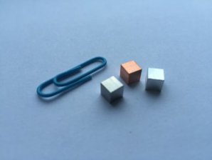 5 mm x 5 mm x 5 mm metal samples (stainless steel, copper, aluminium) 5 mm x 5 mm x 5 mm metal samples (stainless steel, copper, aluminium)